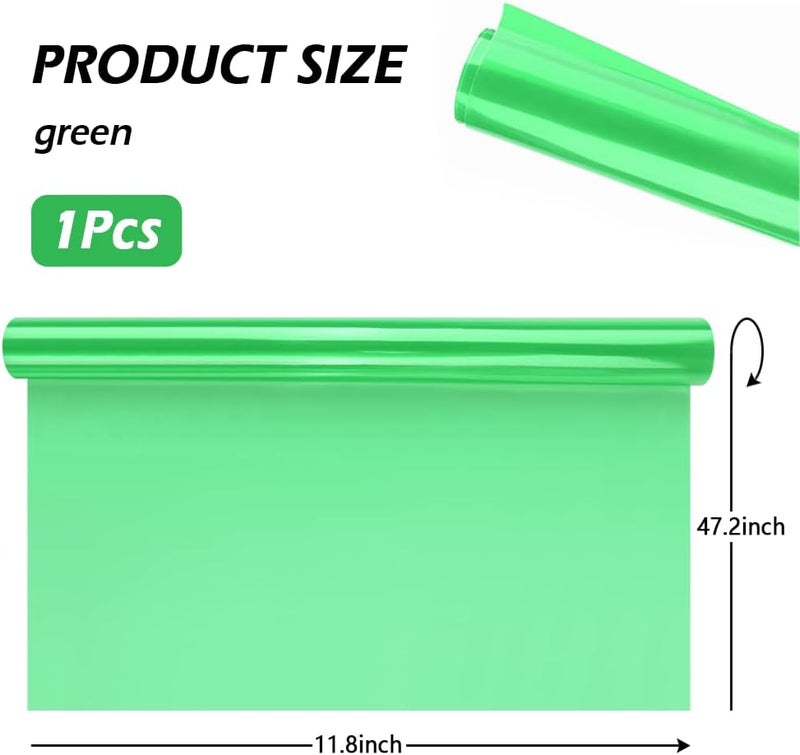 wedfish 12 X 48inch Car Light Tint Film, Cuttable&Stretchability Car Headlight Taillight Fog Light Vivid Vinyl Wrap Protector,Non-Marking Self-Adhesive Decals Car Decor (Green) - Image 2